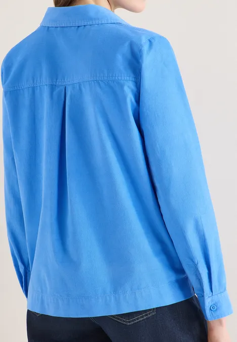 Bluzka koszulowa w jednolitym kolorze fountain blue