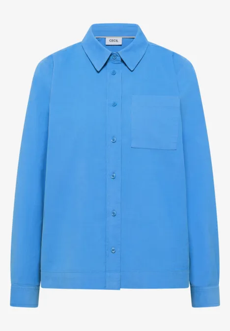 Bluzka koszulowa w jednolitym kolorze fountain blue