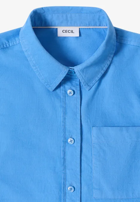 Bluzka koszulowa w jednolitym kolorze fountain blue