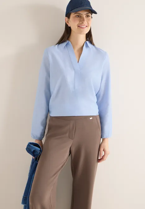 Bluse in Unifarbe blouse blue Bluse in Unifarbe blouse blue
