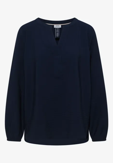 Bluse in Unifarbe universal blue