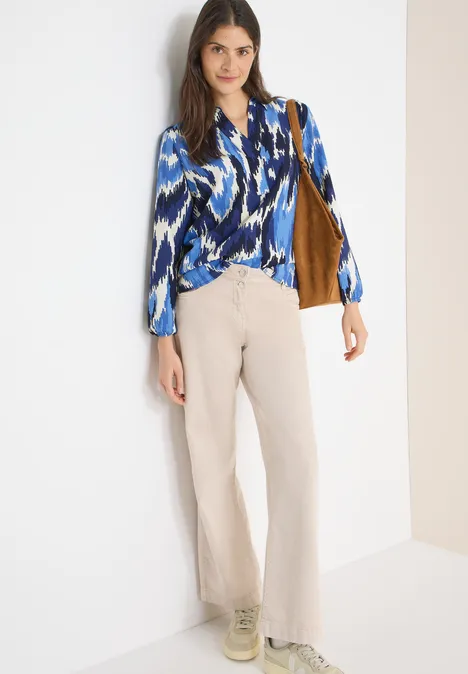 Gemusterte Bluse cloud blue