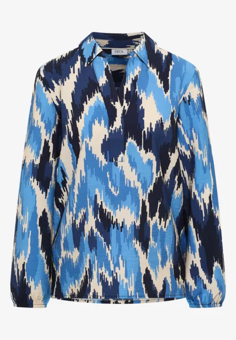 Gemusterte Bluse cloud blue