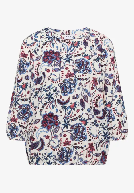 Gemusterte Bluse light alabaster white