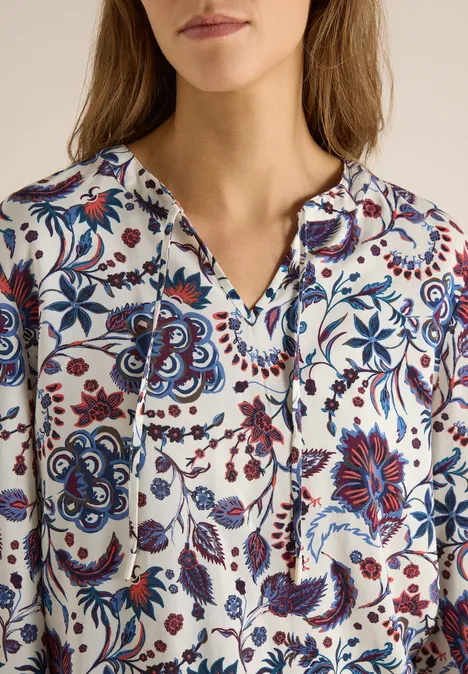 Gemusterte Bluse light alabaster white