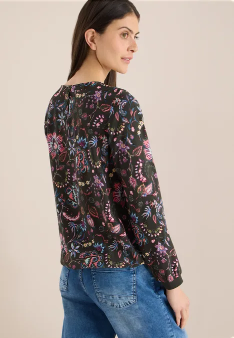 Gemusterte Bluse raw khaki Gemusterte Bluse raw khaki