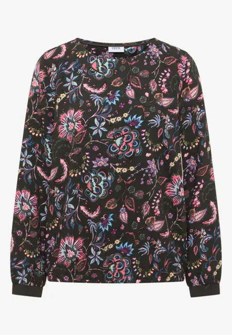 Gemusterte Bluse raw khaki Gemusterte Bluse raw khaki