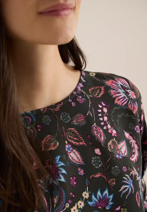 Gemusterte Bluse raw khaki Gemusterte Bluse raw khaki