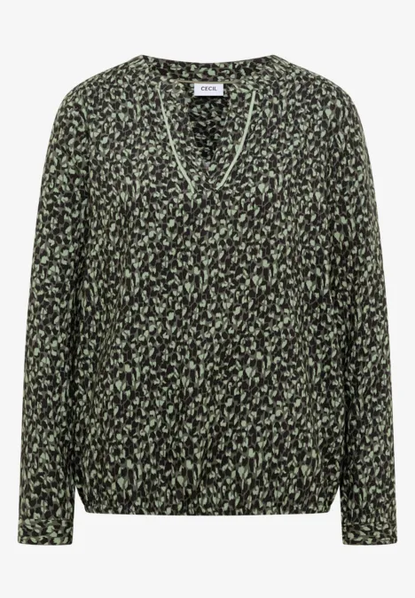 Gemusterte Bluse khaki Gemusterte Bluse khaki
