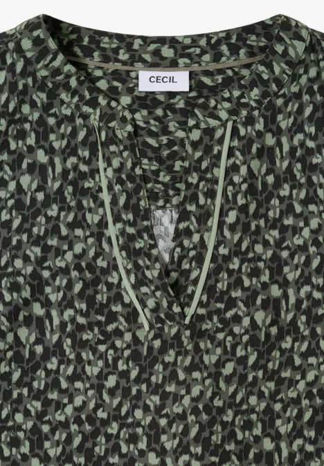 Gemusterte Bluse khaki Gemusterte Bluse khaki