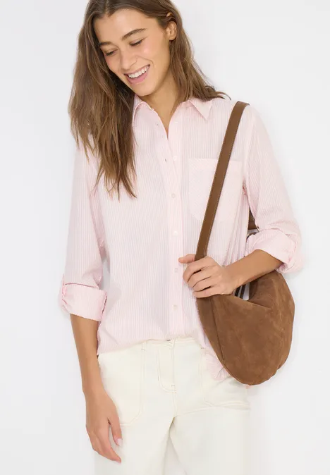 Blouse rayée en seersucker light blush rose