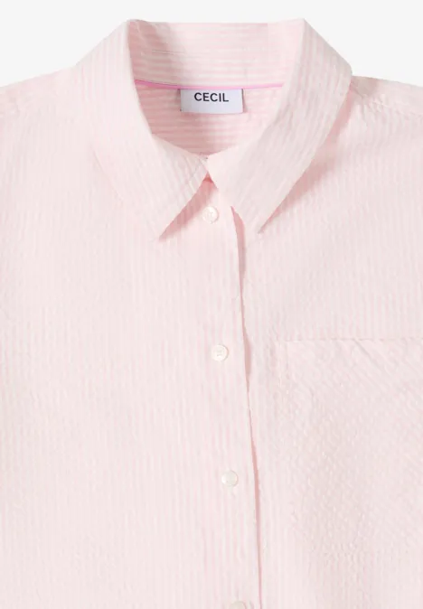 Blouse rayée en seersucker light blush rose