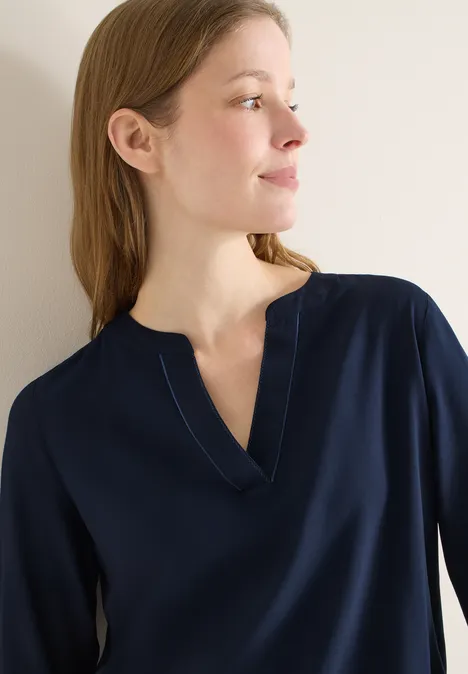 Bluse in Unifarbe universal blue Bluse in Unifarbe universal blue