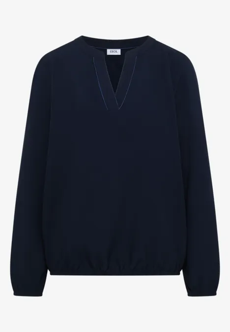 Bluse in Unifarbe universal blue Bluse in Unifarbe universal blue