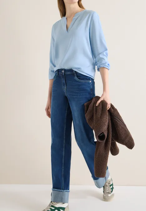 Bluse in Unifarbe light sky blue Bluse in Unifarbe light sky blue