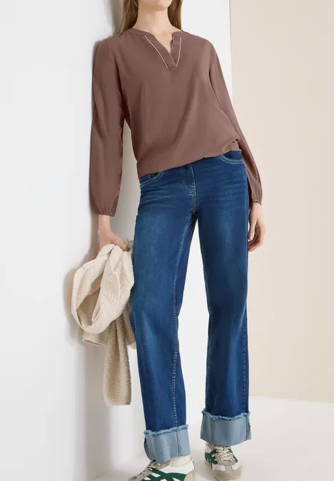 Bluse in Unifarbe urban taupe Bluse in Unifarbe urban taupe