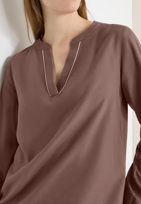 Bluse in Unifarbe urban taupe Bluse in Unifarbe urban taupe