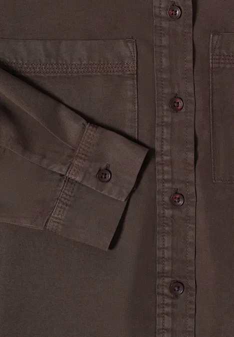 Colored Denim Bluse macchiato brown