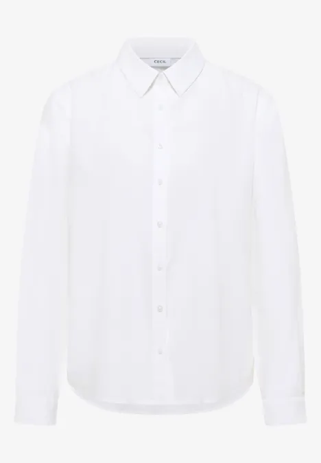 Hemdbluse in Unifarbe White Hemdbluse in Unifarbe White
