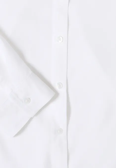 Hemdbluse in Unifarbe White Hemdbluse in Unifarbe White