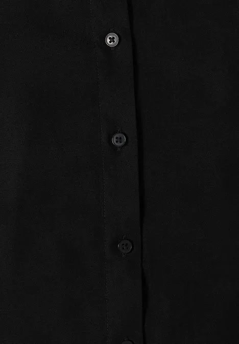 Hemdbluse in Unifarbe Black