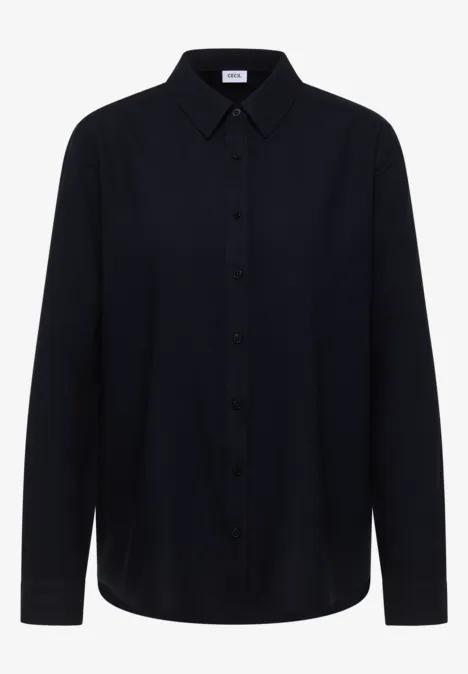 Hemdbluse in Unifarbe universal blue Hemdbluse in Unifarbe universal blue