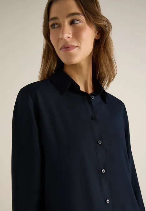 Hemdbluse in Unifarbe universal blue Hemdbluse in Unifarbe universal blue