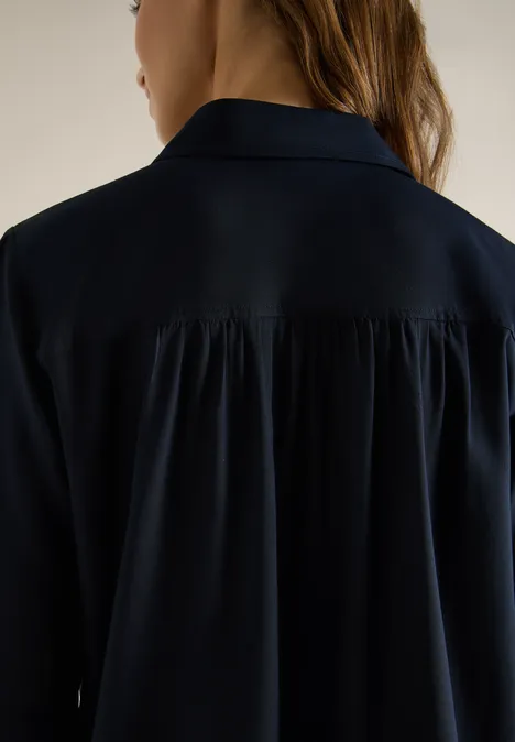 Hemdbluse in Unifarbe universal blue Hemdbluse in Unifarbe universal blue