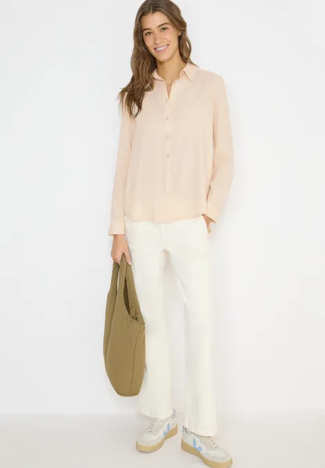 Hemdbluse in Unifarbe pearl beige