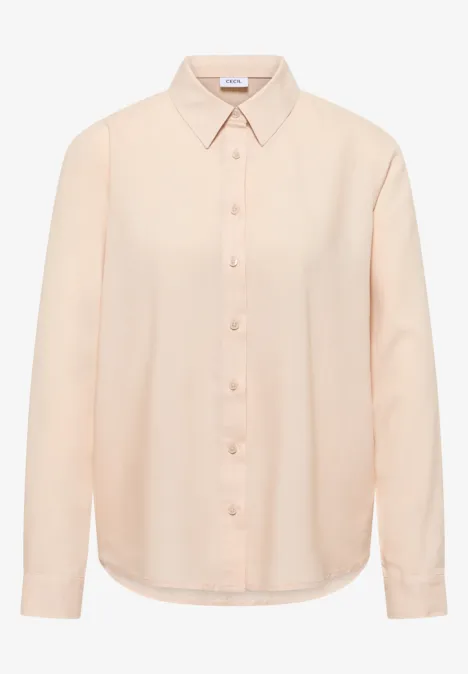 Hemdbluse in Unifarbe pearl beige