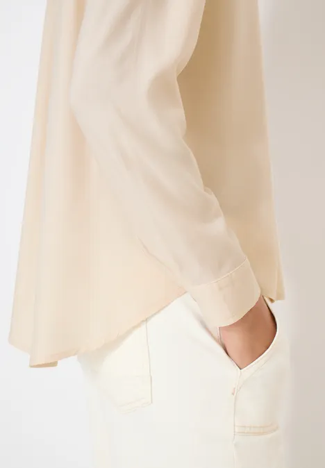 Hemdbluse in Unifarbe pearl beige