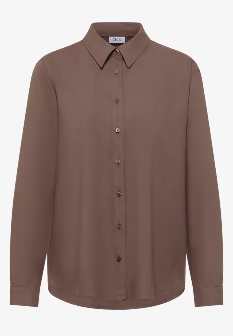 Hemdbluse in Unifarbe urban taupe Hemdbluse in Unifarbe urban taupe