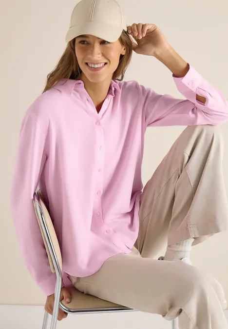 Hemdbluse in Unifarbe light blush rose Hemdbluse in Unifarbe light blush rose