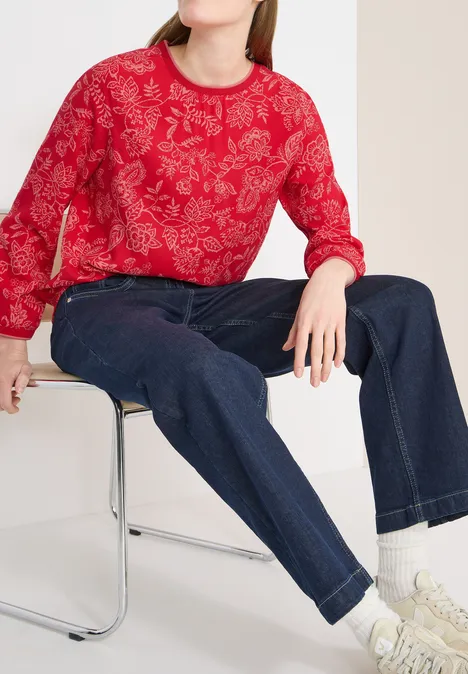 Gemusterte Bluse glazed apple red Gemusterte Bluse glazed apple red