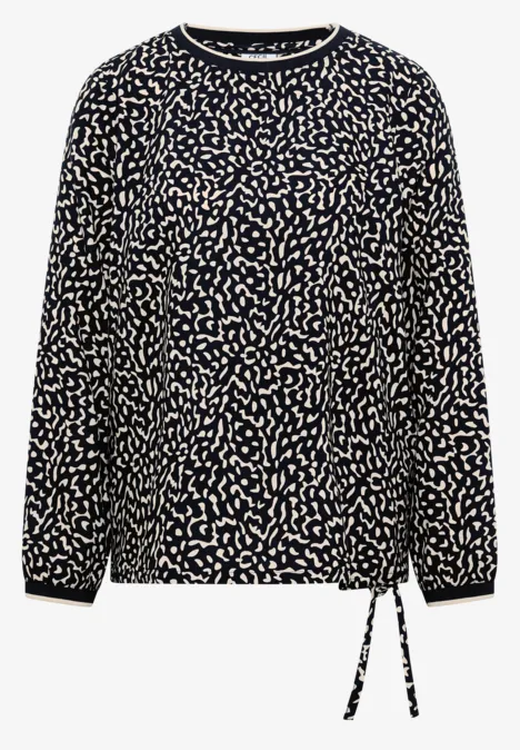 Wzorzysta bluzka koszulowa universal blue