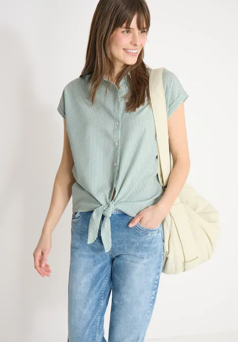 Bluse in Seersucker Qualität smoke salvia