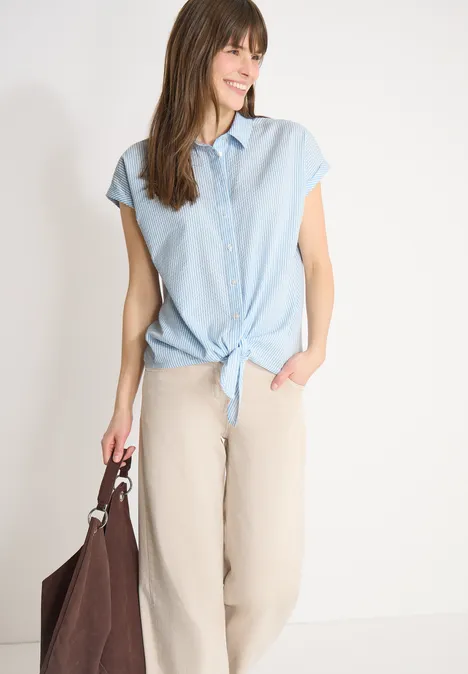 Seersucker blouse cloud blue