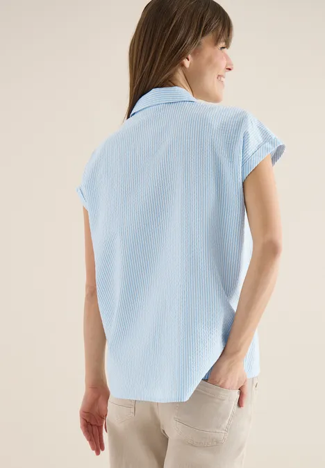 Seersucker blouse cloud blue