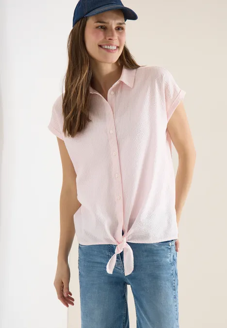Bluse in Seersucker Qualität light blush rose