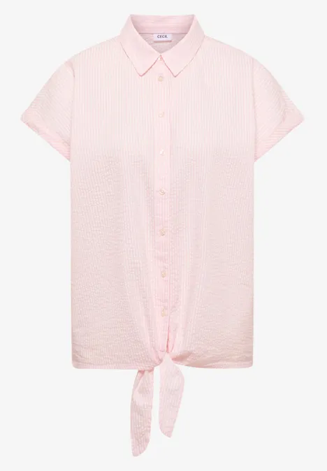 Bluse in Seersucker Qualität light blush rose