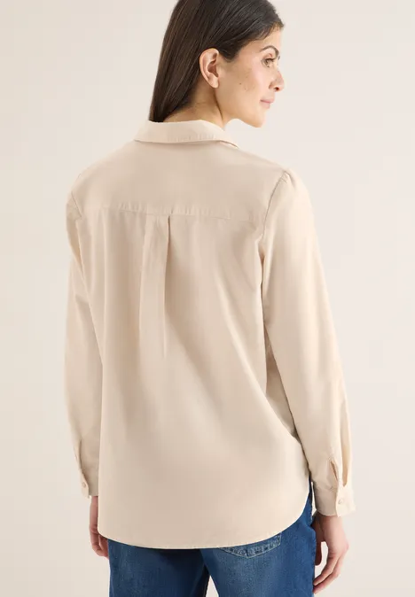 Blouse met omslag pearl beige