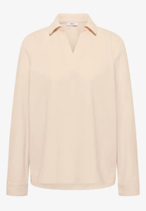 Blouse met omslag pearl beige