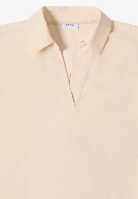 Blouse met omslag pearl beige