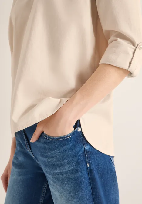 Blouse met omslag pearl beige