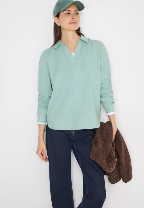 Blouse met omslag mint sea green