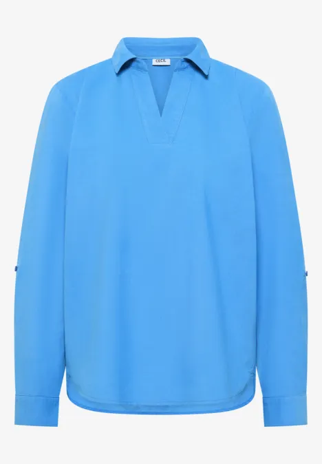 Blouse met omslag fountain blue