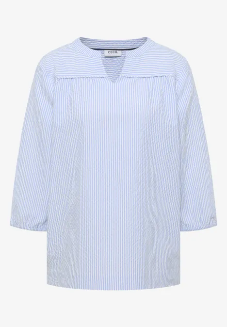 3/4-Arm Bluse in Seersucker Qualität blouse blue