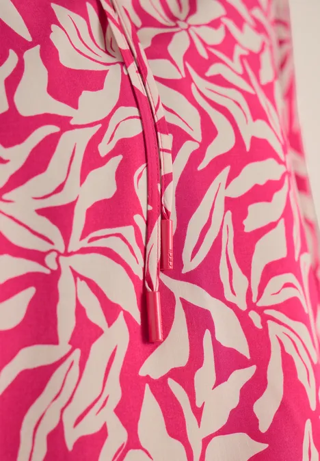 Langarm Bluse mit floralem Print beetroot pink