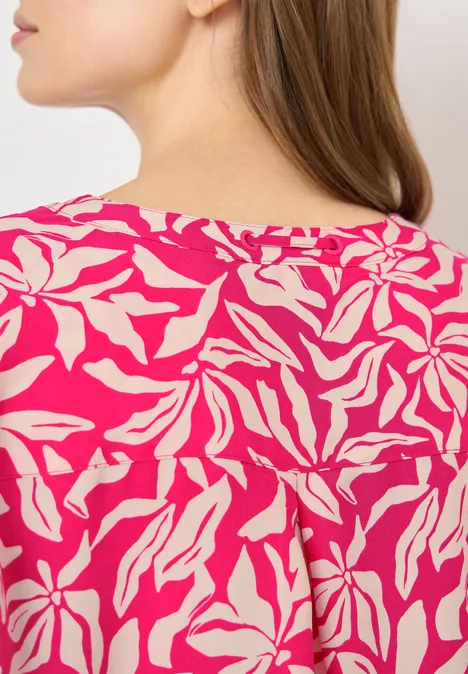 Langarm Bluse mit floralem Print beetroot pink