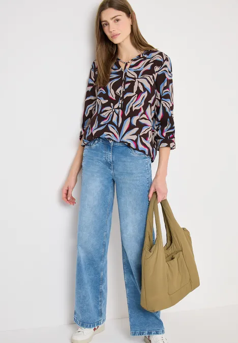 Blouse met touwtjes macchiato brown Blouse met touwtjes macchiato brown